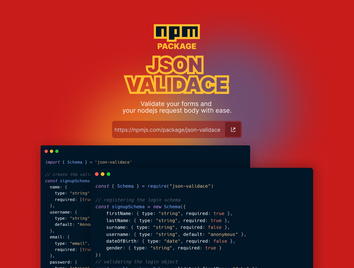 JSON Validace NPM Package